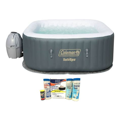 Coleman Saluspa 4 Person Inflatable Airjet Hot Tub With Maintenance Chemical Kit