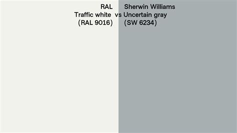 RAL Traffic White RAL 9016 Vs Sherwin Williams Uncertain Gray SW