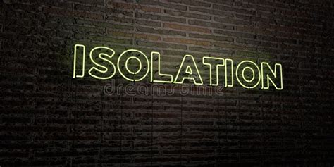 Isolation Realistic Neon Sign On Brick Wall Background 3d Rendered Royalty Free Stock Image