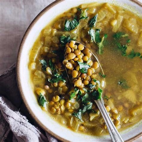 Vegan Green Lentil Soup With Garlic Lemon And Ginger Detox Diy