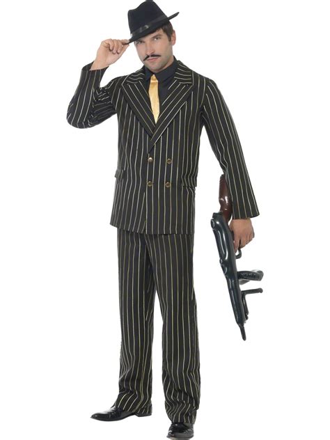 Gangster Costume Hat Mens 1920s Godfather Mafia Suit Adults 20s Fancy
