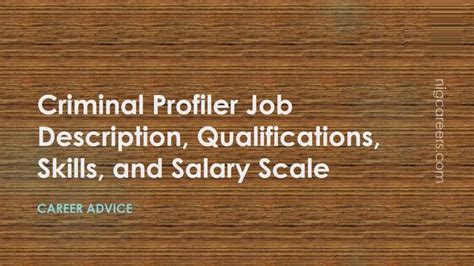 Criminal Profiler Job Description Skills And Salary