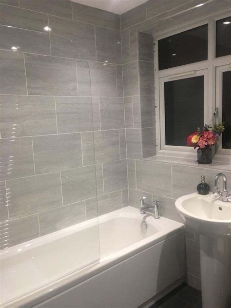 Silverstone Grey Gloss Wall Tiles Grey Bathroom Wall Tiles Gray