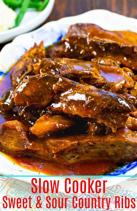 Slow Cooker Sweet And Sour Country Ribs Spicy Southern Kitchen