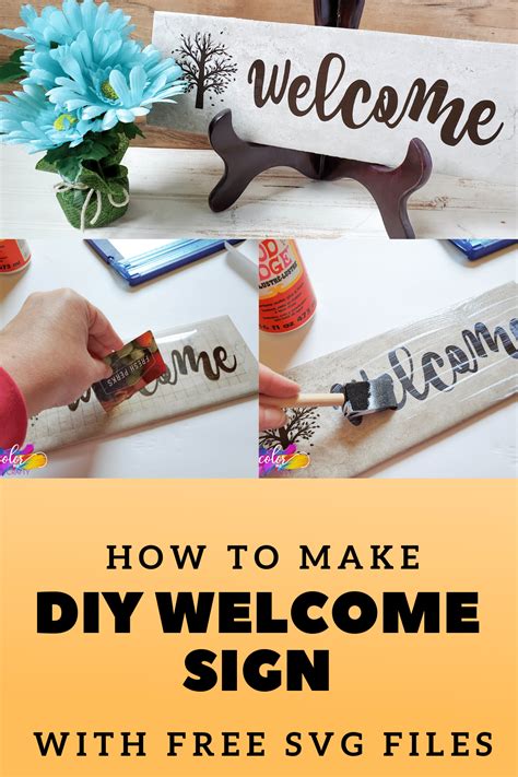 Simple Diy Welcome Sign For Cricut With Free Cut Files Color Me Crafty