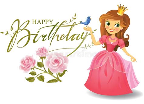 Feliz Cumpleaños Princesa Tarjeta De Felicitación Ilustración Del