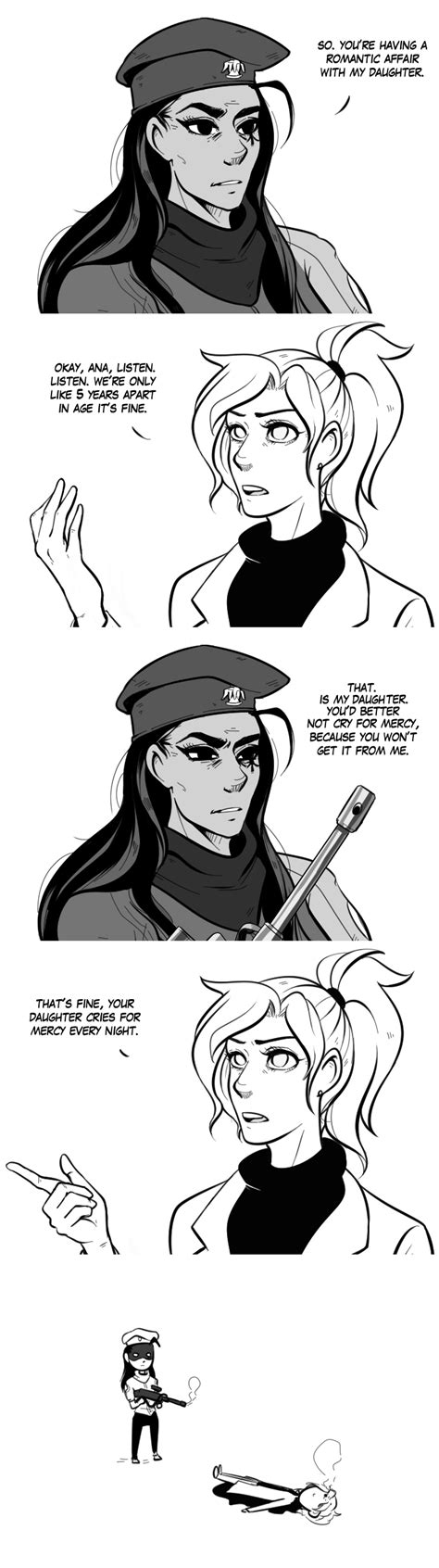 Mercy Ana And Captain Amari Overwatch And More Drawn By Superrisu
