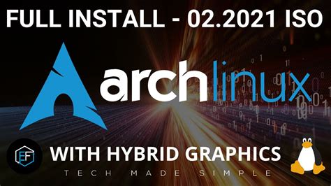 Arch Linux Install Iso 022021 Youtube