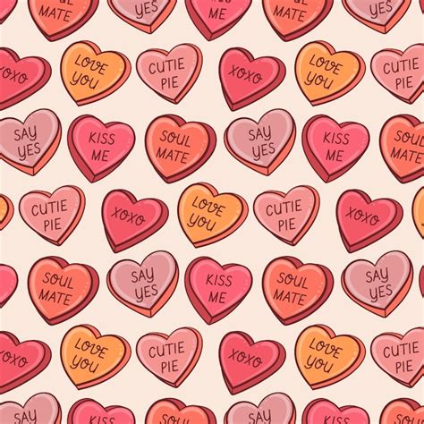 Free Vector Hand Drawn Conversation Hearts Illustration Pattern