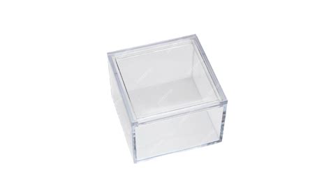 Cubo De Vidrio Transparente Recorte Aislado Sobre Fondo Blanco Vista
