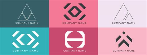 minimal logo design collection of six template minimal logo collection in geometric style