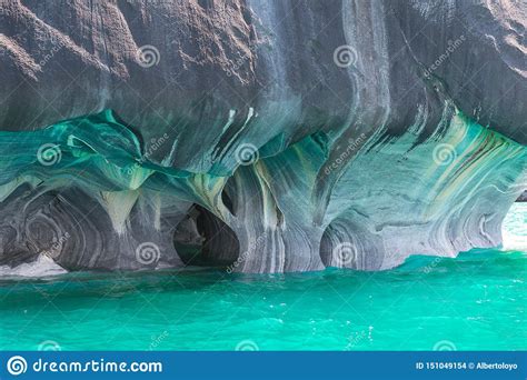 Marble Cathedral Of Lake General Carrera Chilean Patagonia Stock Photo