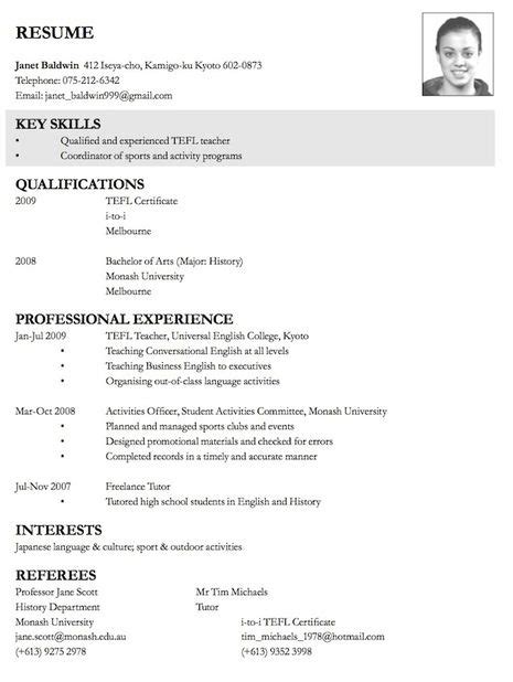 In the u.s., employers in certain industries may require a cv as part of your job application instead awards. CV example | Job resume, Basic resume, Cv for teaching