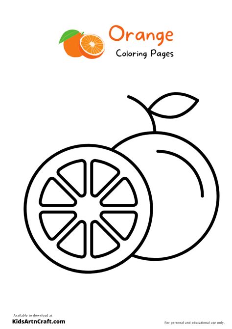 Orange Coloring Pages For Kids Free Printables Kids Art And Craft