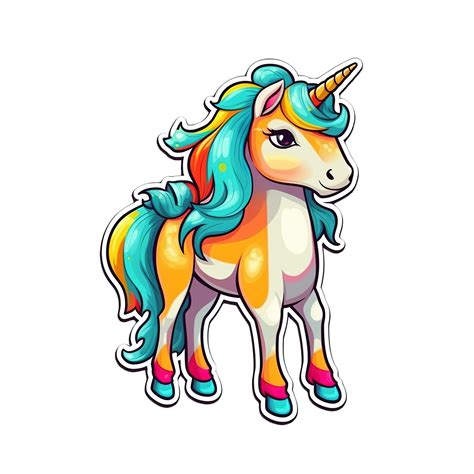 Cute Cartoon Unicorn Sticker 24487774 Png