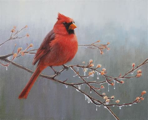 Cardinal Oil Painting Cardinal Painting Painting Subjects Painting Bird
