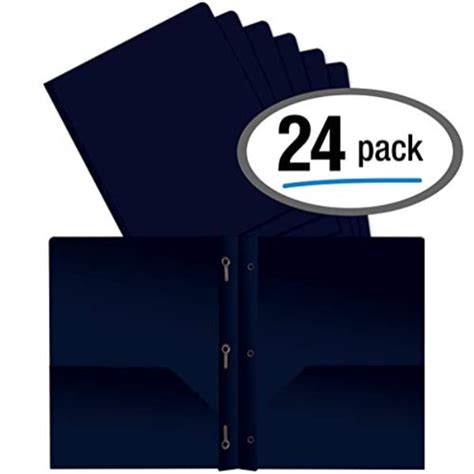 Better Office Products Blue Plastic 2 Pocket Folders With Prongs