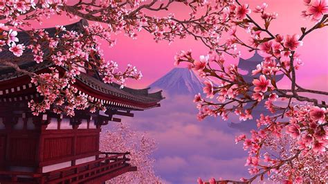 Japanese Art Cherry Blossom Wallpapers Top Free Japanese Art Cherry