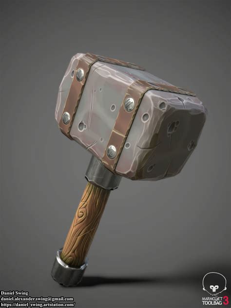 artstation stylized hammer daniel swing 2d game art video game art prop design game design