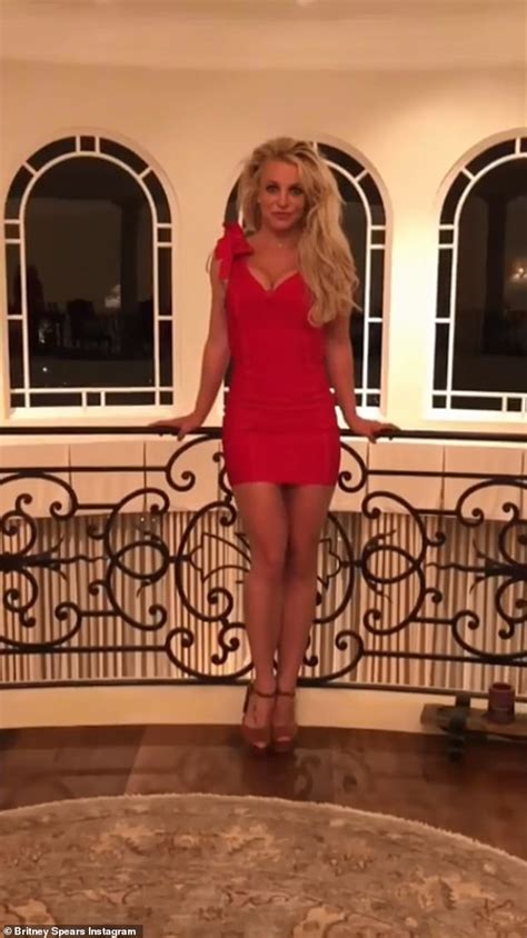 britney spears shows off toned legs and cleavage in skin tight red mini dress while dancing