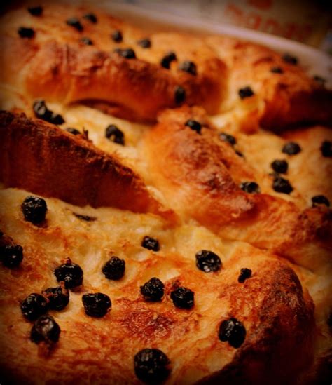 Karin Grice Bread And Butter Pud With Dried Blueberries Served With