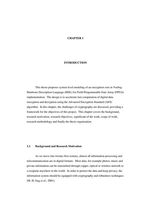 Thesis Chapter 1 Introduction Example Thesis Title Ideas For College