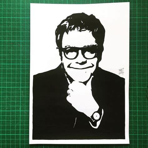 Portrait Elton John Musician Art Sketches Iranian Art