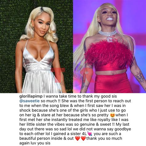 Theshaderoom On Twitter Aww Glorilla Shows Some Love To Saweetie And
