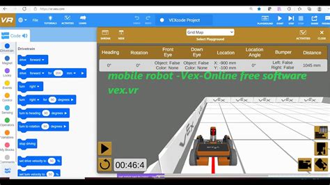 Robot Simulator Vex Mobile Robot Virtual Simulator Online Robot Blocks Program Youtube