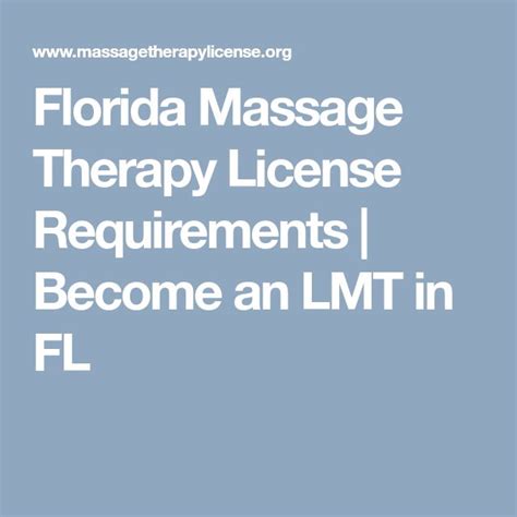 Florida Massage Therapy License Requirements Become An Lmt In Fl Massage Therapy Therapy