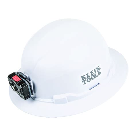 klein 60406rl hard hat non vented full brim with rechargeable headlamp white crawford
