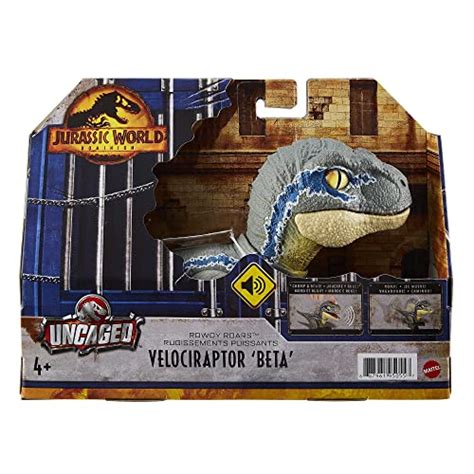 Jurassic World Dominion Uncaged Rowdy Roars Velociraptor Beta Dinosaur Action Figure Toy T