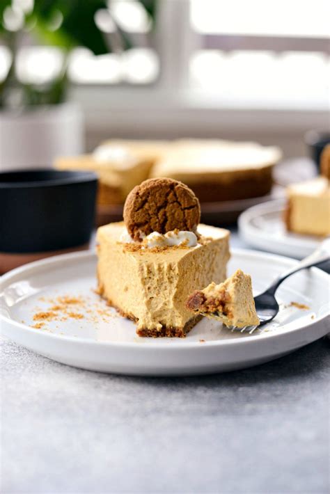 No Bake Pumpkin Cheesecake With Gingersnap Crust Simply Scratch