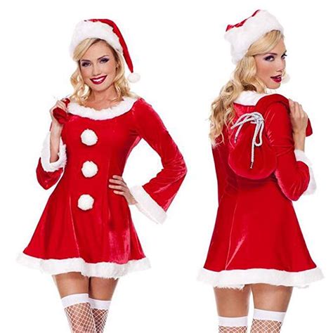 Bozevon Ladies Hooded Santa Sexy Christmas Xmas Miss Festive Fancy Dress Costume Outfit Red