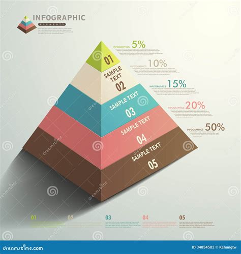 Vector Abstract 3d Pyramid Type Infographics Stock Vector