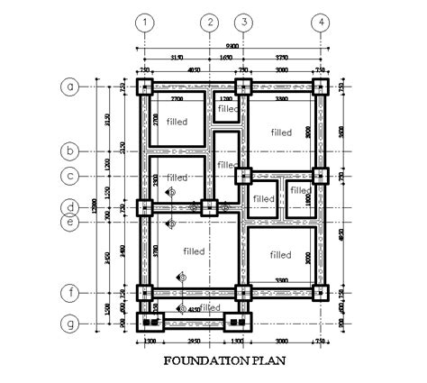 Foundation Plan Of X M Residential House Plan Is Given In This