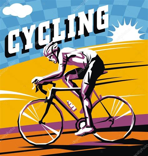 Colorful Bike Cycling Vector Poster — Stock Vector © Razvart 60815475