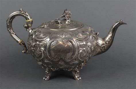 Lot 457 A Victorian Silver Melon Shaped Teapot Sheffield 1862 Maker