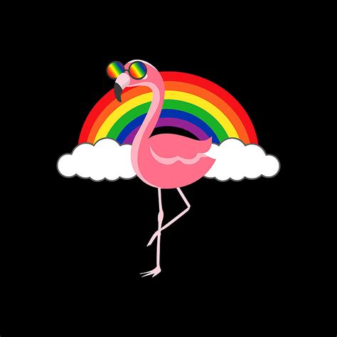 Gay Flamingo Rainbow Pride Flag Lgbtq Cool Lgbt Ally Digital Art By Lobe Wander Fine Art America