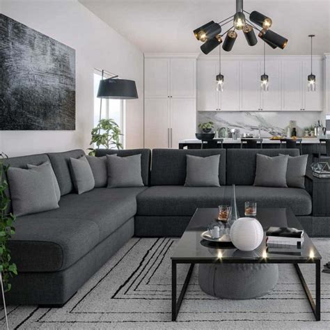 gray sectional living room dark grey living room living room decor gray living room decor