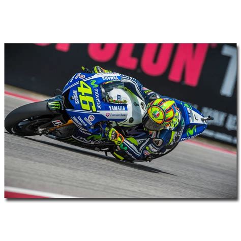 Valentino Rossi No 46 Motogp Rider Art Silk Fabric Poster Print 13x20