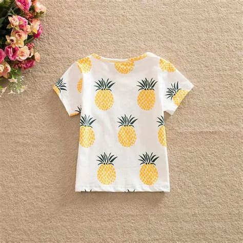 Cute Baby Girls Kids T Shirts Pineapple Print Summer One Pieces Casual