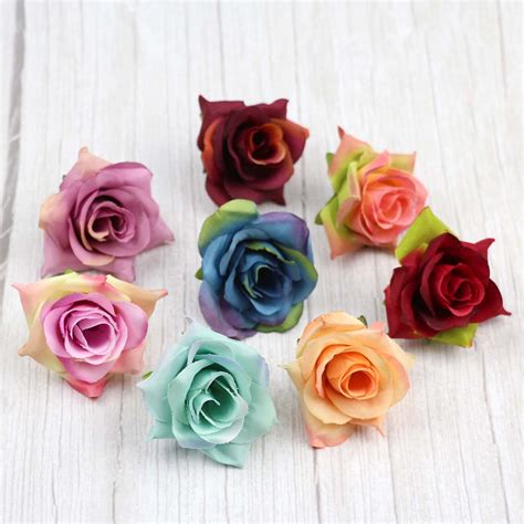 15 Color Silk Roses Artificial Flowers Headsbulk 6cm Rosee Etsy Australia