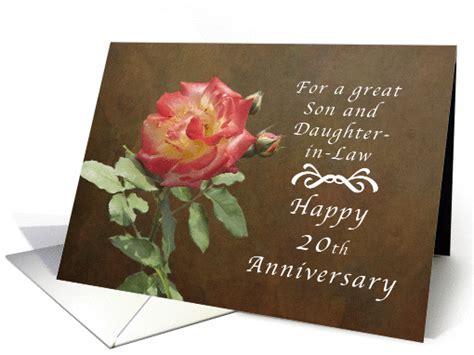 Happy wedding anniversary wishes to sweetest son and cutest daughter in law! Happy 20th Anniversary for Son and Daughter in Law, Roses card