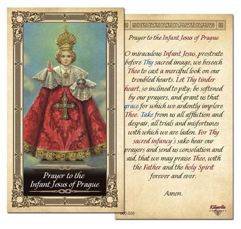 Prayer To The Infant Jesus Of Prague Prayer Card Pack Of 25 Walmart