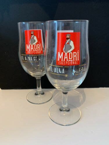 2 X Madri Excepcional Pint Glasses El Alma De Madrid Ebay
