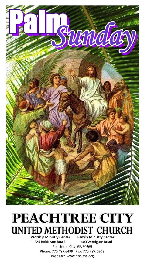 Palm Sunday Bulletin Cover Jesus Enters Jerusalem Palm Sunday When