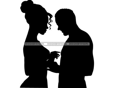 Black Couple Man Woman Black Love Queen And King Silhouette