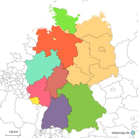Stepmap Bundesländer Westdeutschland Landkarte Für Deutschland