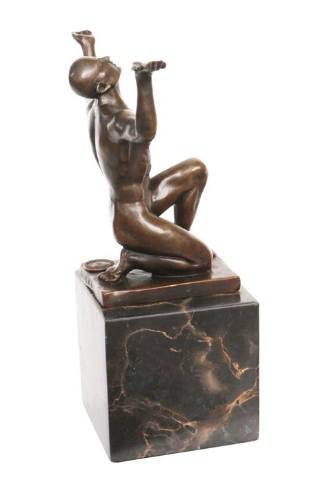 Statue De Bronze Homme Nu Sculpture Figurine Style Antique Cm Ebay